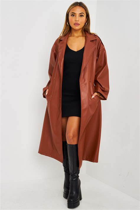 Trench long en cuir (Hunter) 